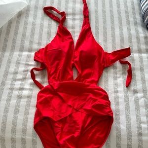 Fashion Nova Red One-Piece Swimsuit